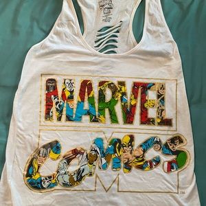 White Marvel Comics Tank Top